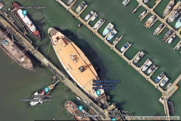 Eureka Paddle Steamer, San Francisco Pier, USA 1 - Eppleton Hall Paddle Steamer, Inglaterra, UK 🗺️ Foro General de Google Earth