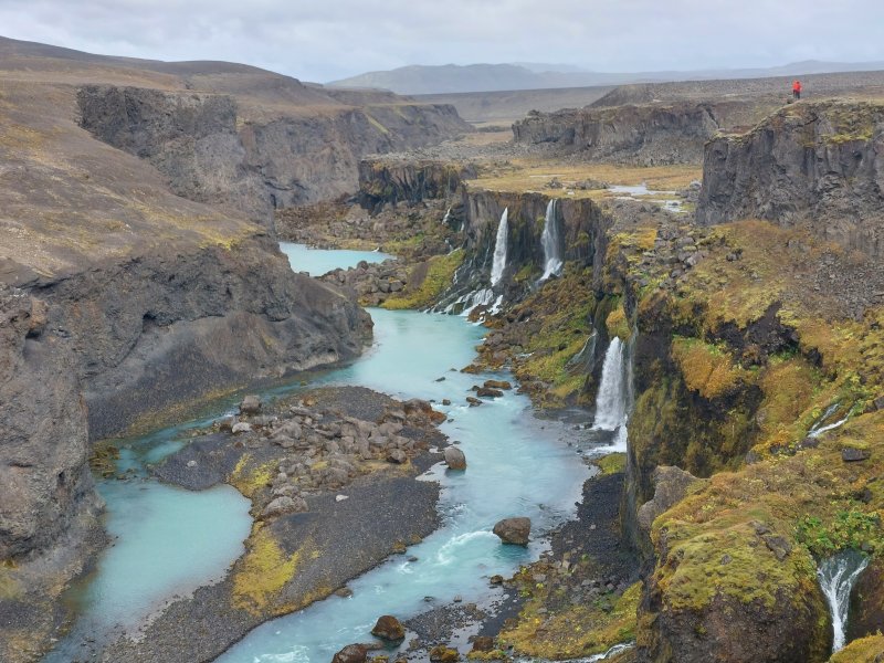 Cañón de Sigöldugljúfur - Vista de las cascadas