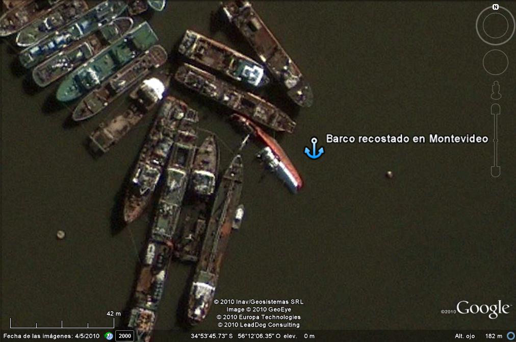 Barco recostado en Montevideo - SS Palo Alto hundido 🗺️ Foro General de Google Earth