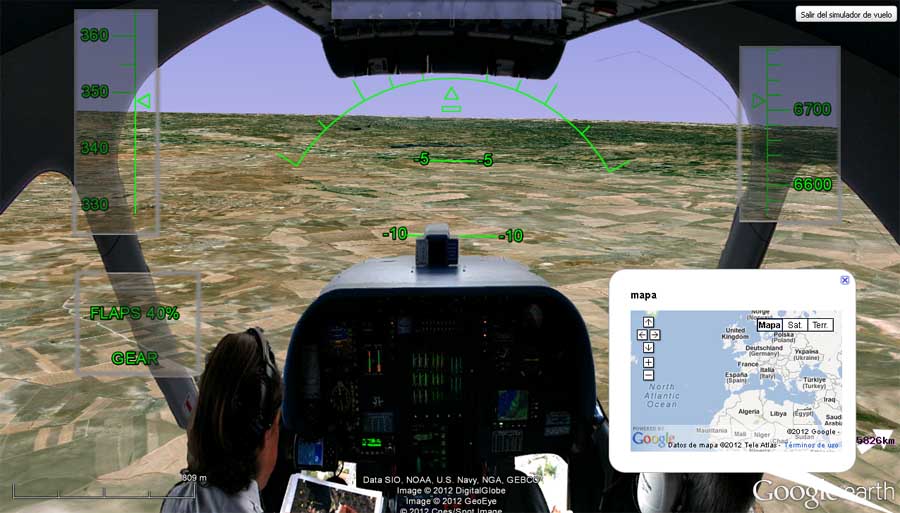 Modo Simulador de Vuelo con Google Earth