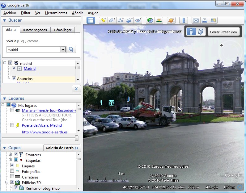 Dentro de Street View en Google Earth 6