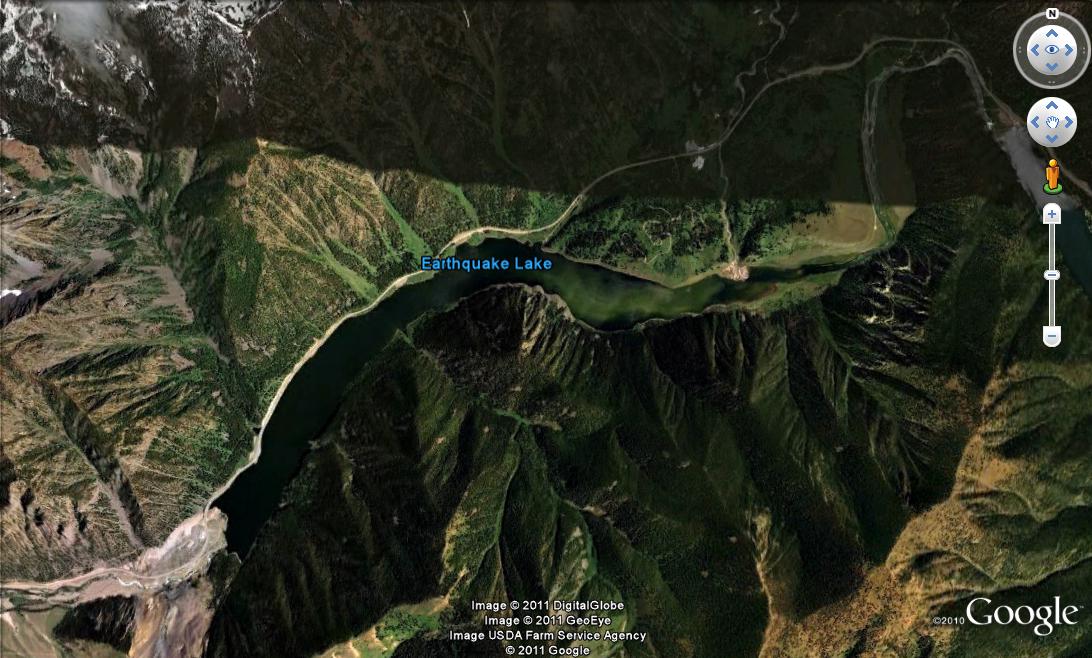 17 Agosto 1959, Terremoto de 7,5 forma el Lago Earthquake 1