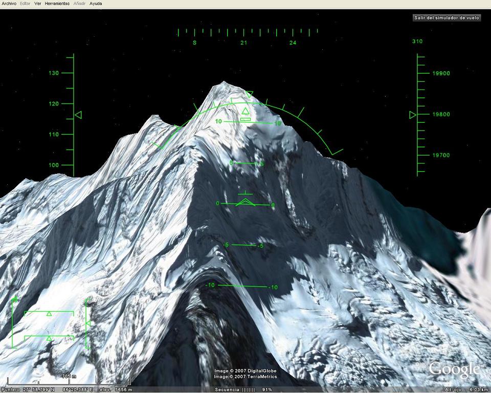 Modo Simulador de Vuelo con Google Earth 1