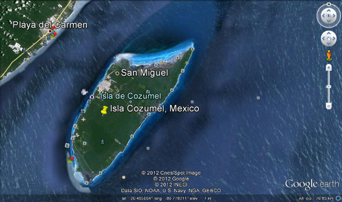 Isla Cozumel, Mexico en Google Maps. Foro de América del Sur y  Centroamérica ?️ k41 ?️ Google-Earth