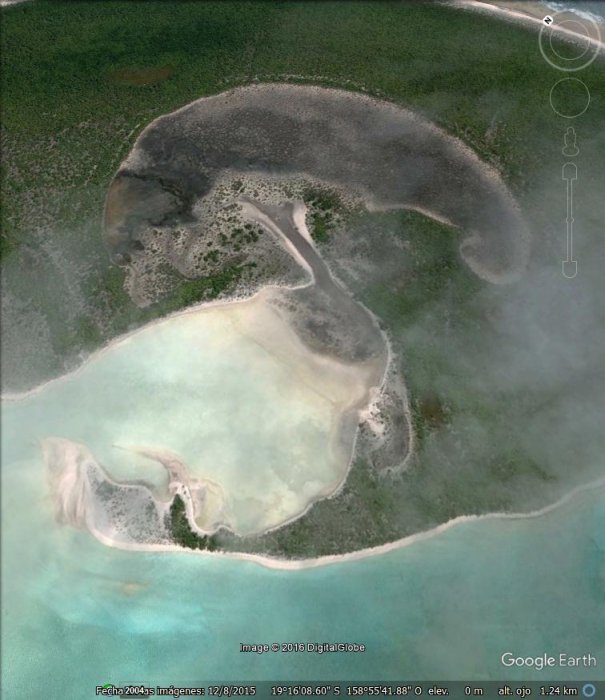 Cabeza de Marciano en Manuae, Islas Cook, NZ 1 - Nidos colgantes de Sueños y Pesadillas 🗺️ Foro General de Google Earth