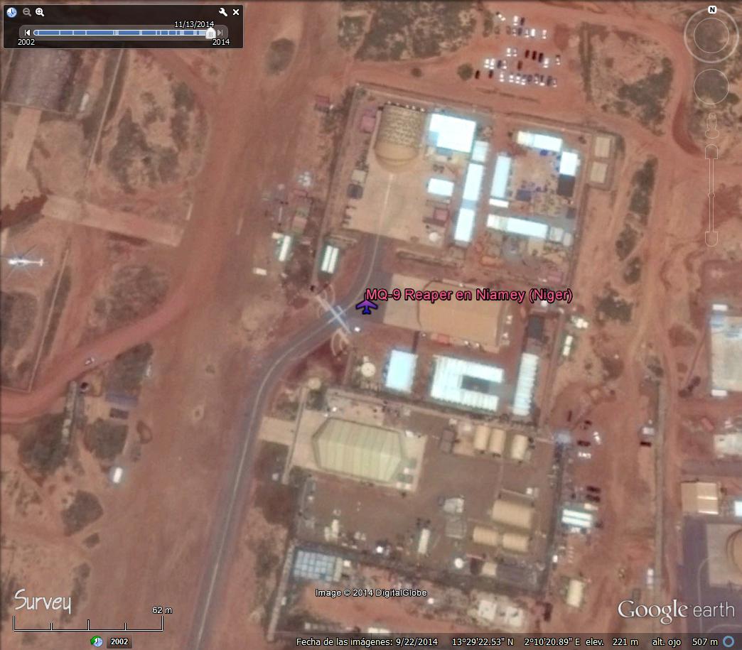 UAV MQ-9 Reaper en Niamey 0 - UAV, Drones: Aviones no tripulados cazados con Google Earth