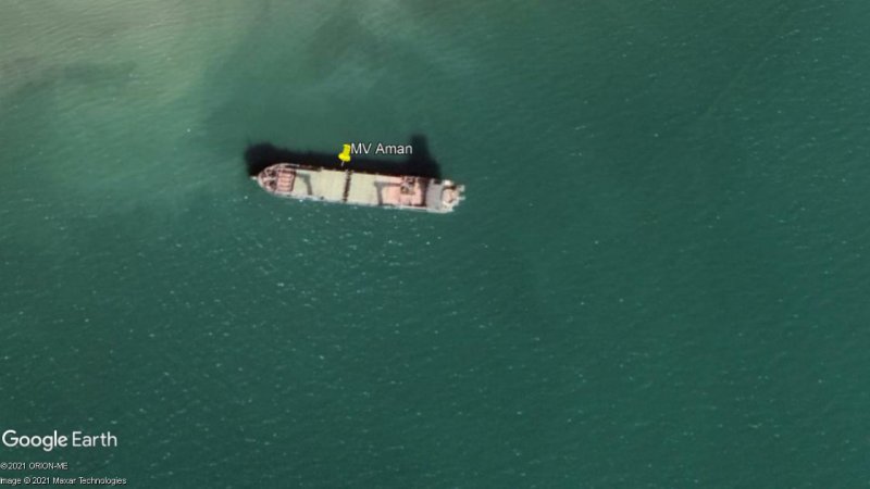 MV Aman - abandonado 0 - Lugar de hundimiento del MV Accomac 🗺️ Foro General de Google Earth