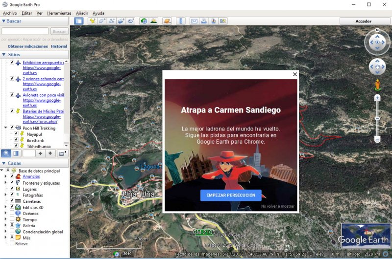 Juego busca a Carmen Sandiego con Google Earth 2