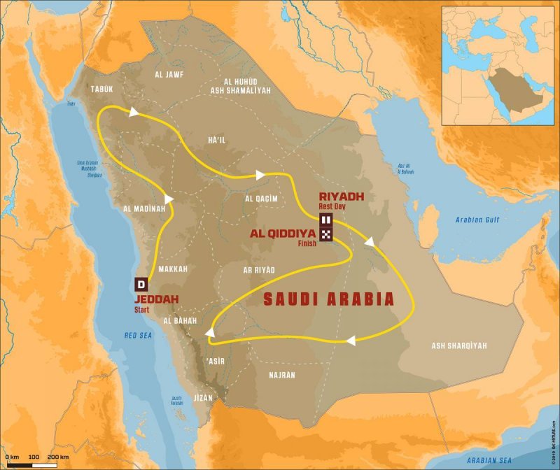 Recorrido Oficial del Dakar 2020 - Arabia Saudí