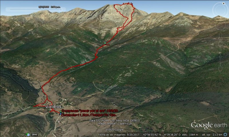 detalle del recorrido - Curavacas: "Pasar por el aro".10/9/20