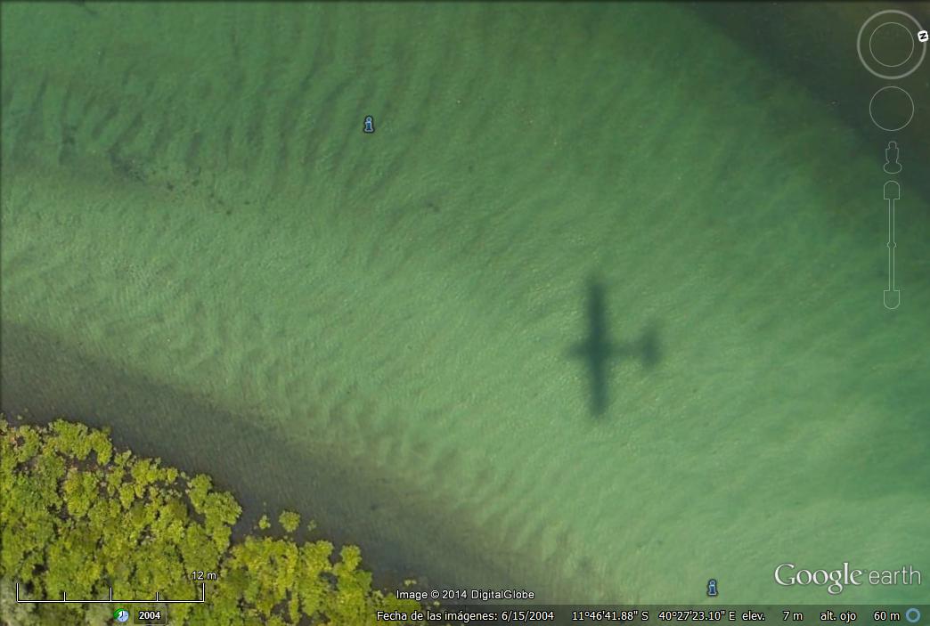 Sombra del avión de Google Earth en Africa 1