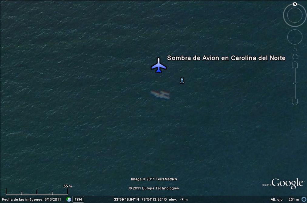 Sombra de Avion Carolina - Isla esfera 🗺️ Foro General de Google Earth