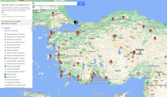 Mapa con que ver en Turquía (MyMaps)