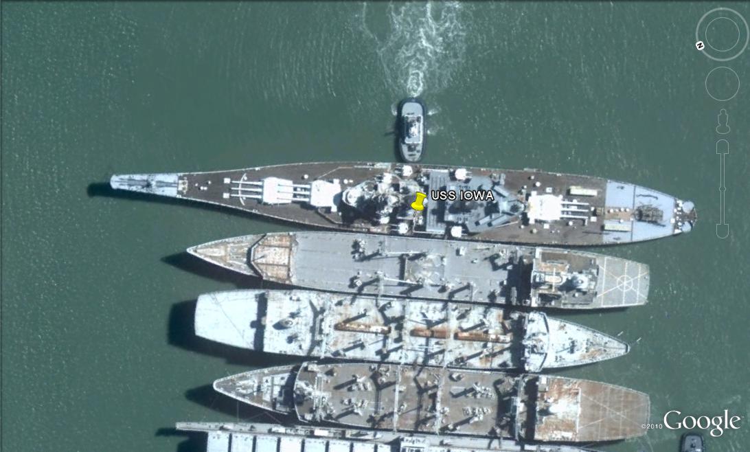 Localizacion del USS-IOWA BB-61 0 - Barcos de Guerra reconvertidos a Museo