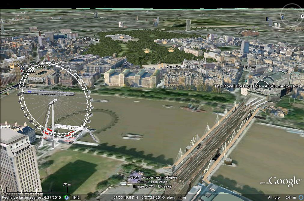 Imagen del Trayecto Boda real - Boda de Kate y Guillermo en Google Earth