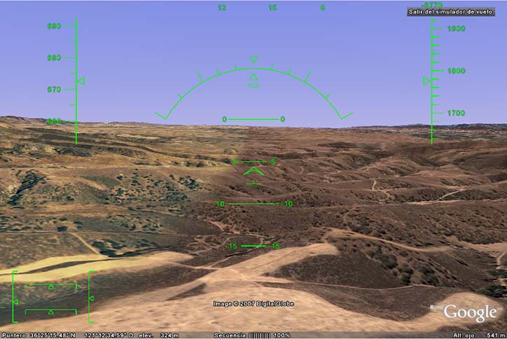 area de combate? - Modo Simulador de Vuelo con Google Earth