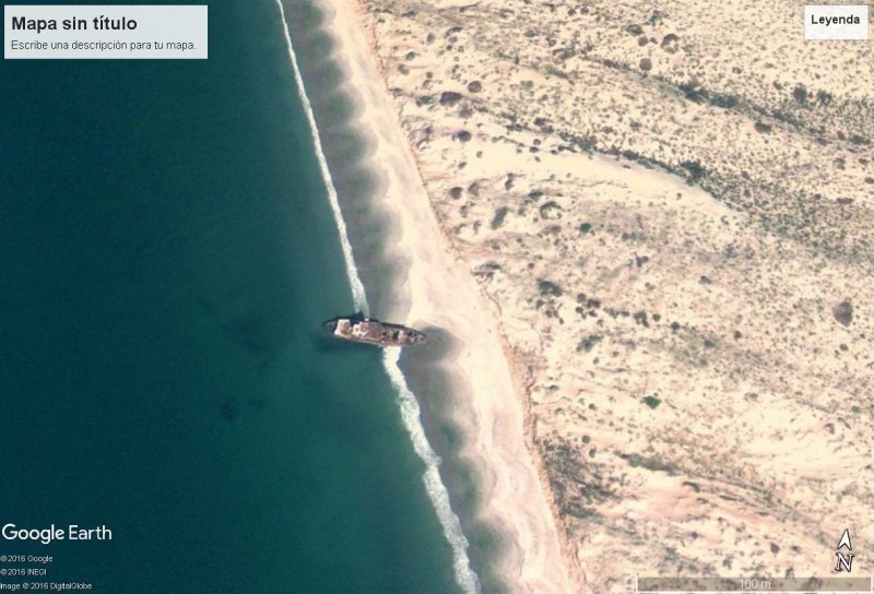 Barco hundido en Magdalena Bay (Baja California) 1 - Naufragio del Costa Concordia y el barco reflotado 🗺️ Foro General de Google Earth